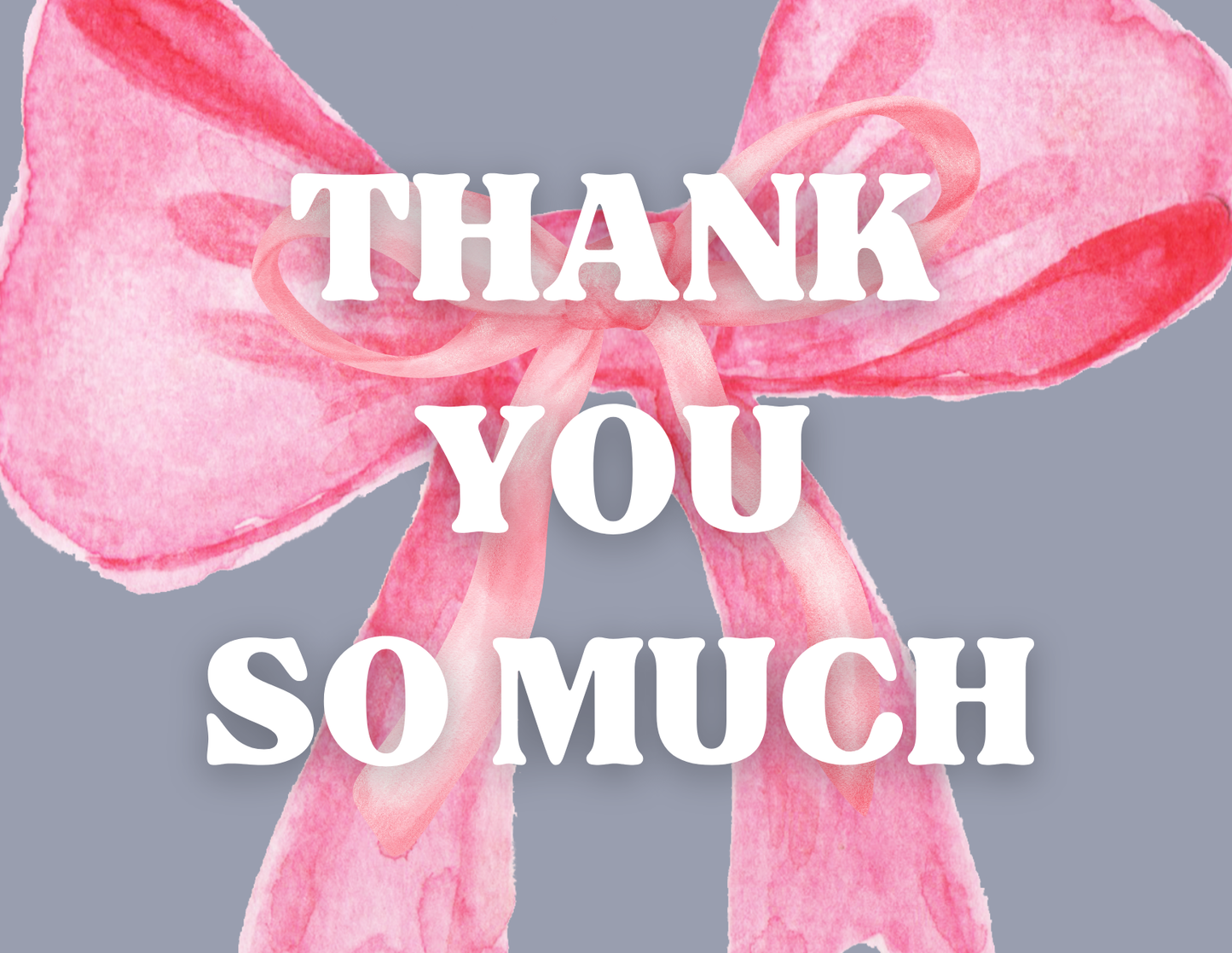 Pink Bow-Thank You Card