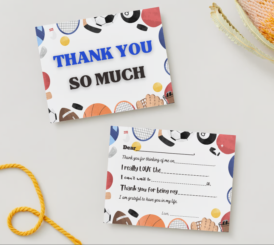 Sports-Thank You Card